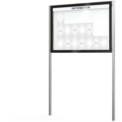 Vitrine Edge ép. 80 mm sur poteaux