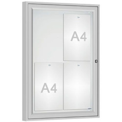 Panneau d'affichage 4 à 21 A4 sécurisé sous vitrine à clé