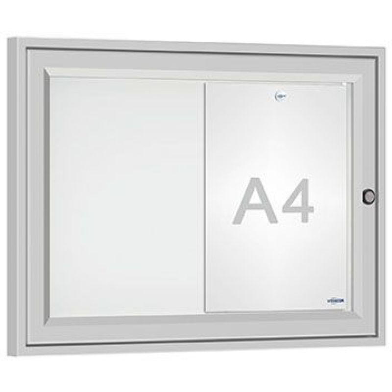 Vitrine murale pour  2 à 18 A4 avec fermeture à simple battant