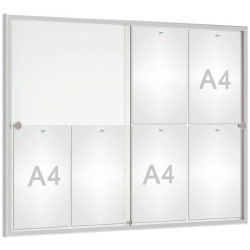 Tableau d'affichage 8 à 12 A4 vitrine à portes coulissantes