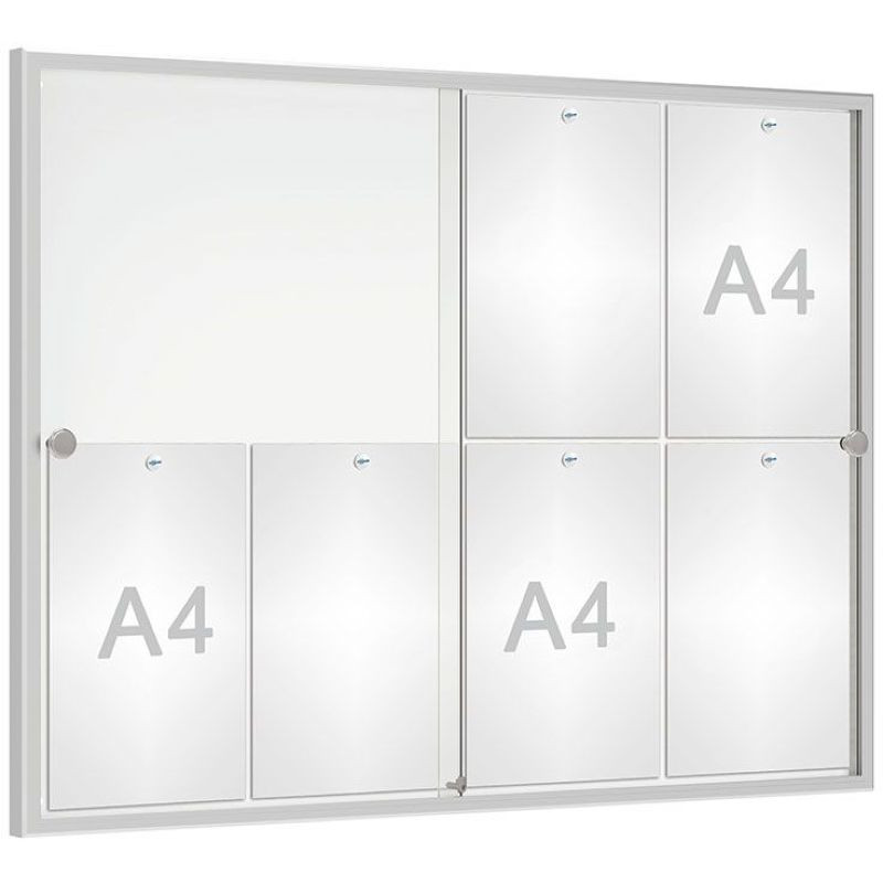 Tableau d'affichage 8 à 12 A4 vitrine à portes coulissantes