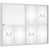Tableau d'affichage 8 à 12 A4 vitrine à portes coulissantes