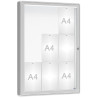 Panneau d'affichage à simple battant 9 à 30 A4 pour fixation murale