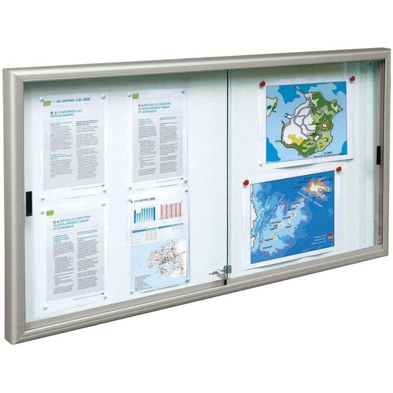 Panneau d'information 8 à 30 A4 sécurisés à portes coulissantes