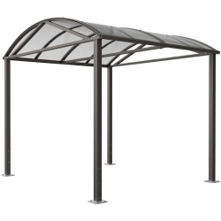 Abri à motos et vélos en acier et polycarbonate modèle Procity Voûte