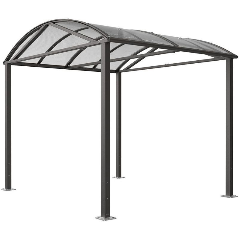 Abri à motos et vélos en acier et polycarbonate modèle Procity Voûte