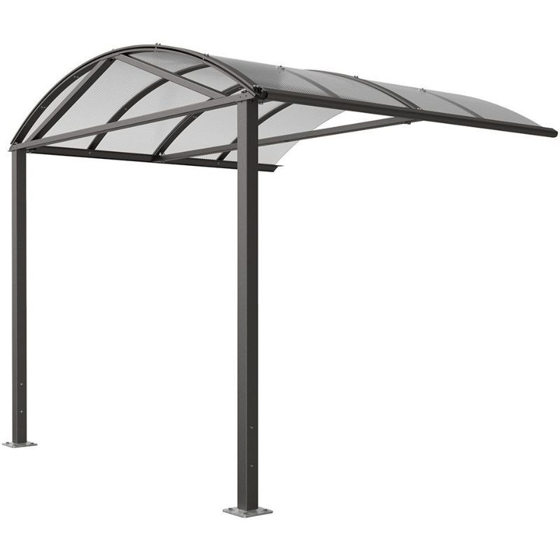 Abri à motos et vélos en acier et polycarbonate modèle Procity Voûte