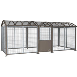 Box à vélos et motos sécurisé avec bardages en acier grillagé