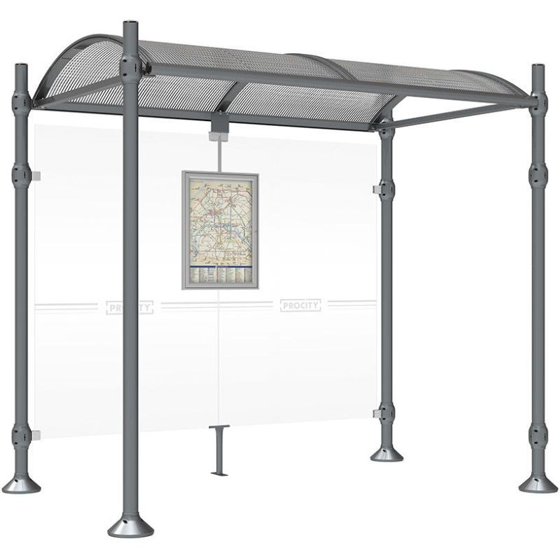 Station de bus en acier et plastique anti-UV couvert modèle Province