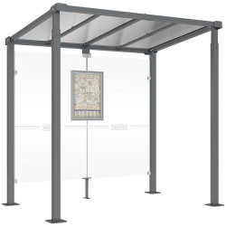 Abri bus en acier et plastique anti-UV modèle Procity Milan