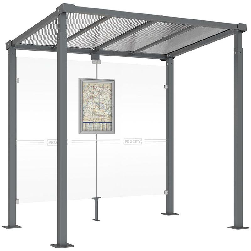 Abri bus en acier et plastique anti-UV modèle Procity Milan