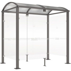 Abri fumeursen acier et polycarbonate modèle Voûte M