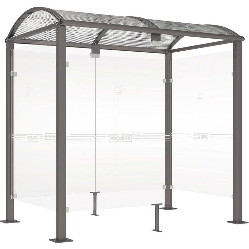 Abri fumeursen acier et polycarbonate modèle Voûte M