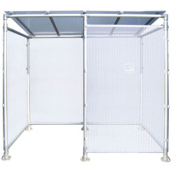 Abri fumeurs extérieur en aluminium et polycarbonate modèle Eco