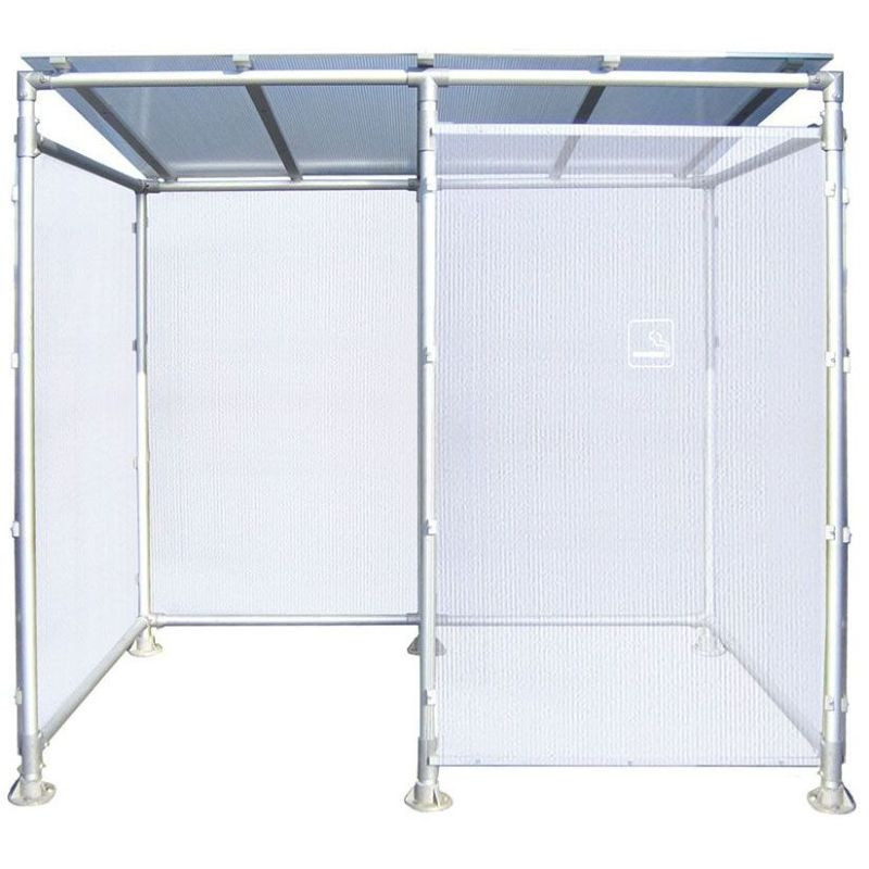 Abri fumeurs extérieur en aluminium et polycarbonate modèle Eco