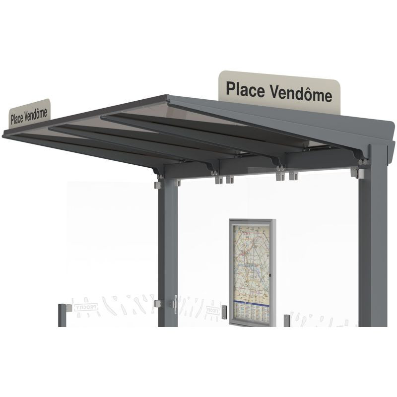 Plaque latérale imprimée pour station de bus Conviviale