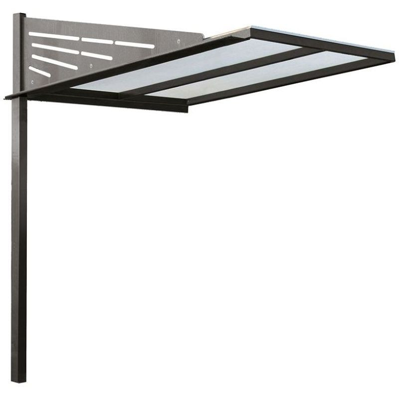 Abri vélo sur deux pieds avec structure en acier et plastique