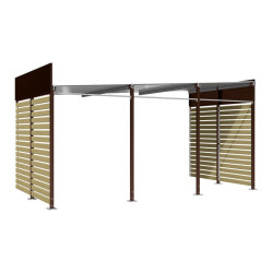 Abribus avec bardages et structure en acier modèle Conviviale
