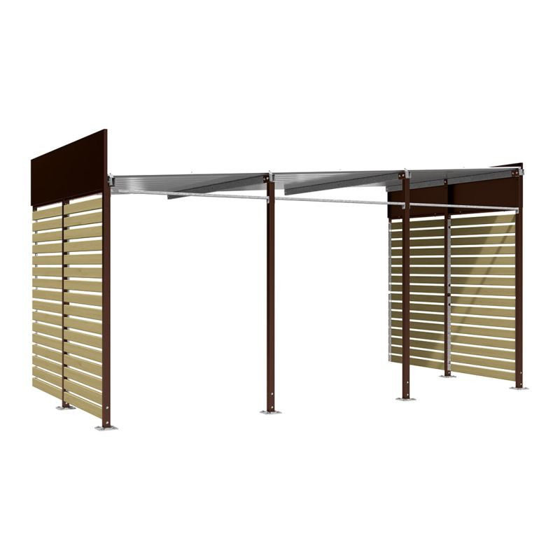 Abribus avec bardages et structure en acier modèle Conviviale