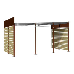 Abribus avec bardages et structure en acier modèle Conviviale