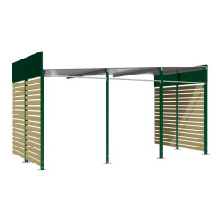 Abribus avec bardages et structure en acier modèle Conviviale