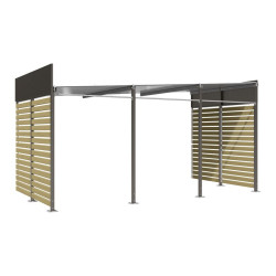 Abribus avec bardages et structure en acier modèle Conviviale
