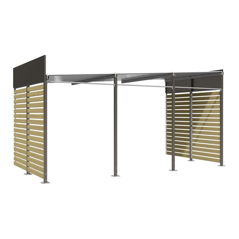 Abribus avec bardages et structure en acier modèle Conviviale