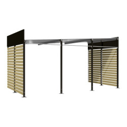 Abribus avec bardages et structure en acier modèle Conviviale