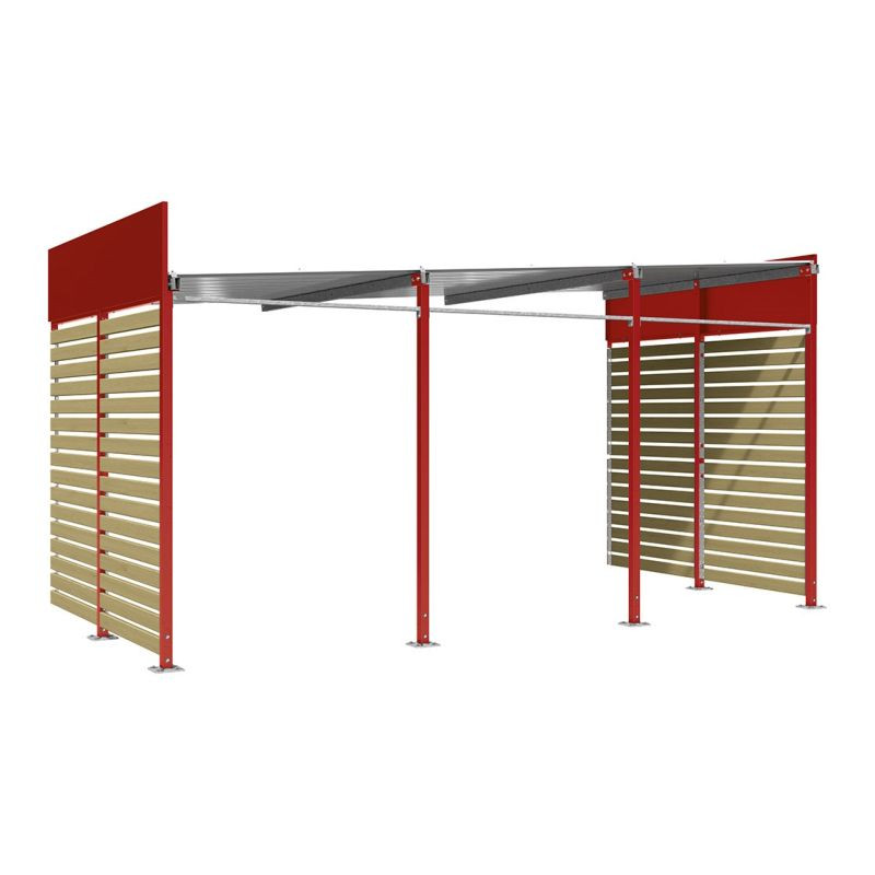 Abribus avec bardages et structure en acier modèle Conviviale