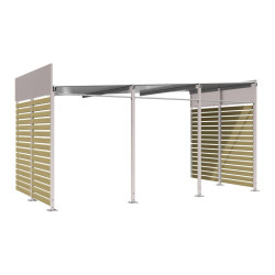 Abribus avec bardages et structure en acier modèle Conviviale