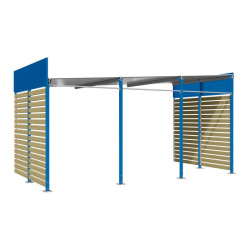 Abribus avec bardages et structure en acier modèle Conviviale