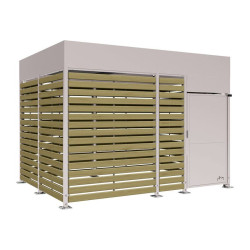 Abribus avec bardages et structure en acier modèle Conviviale