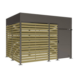 Abribus avec bardages et structure en acier modèle Conviviale