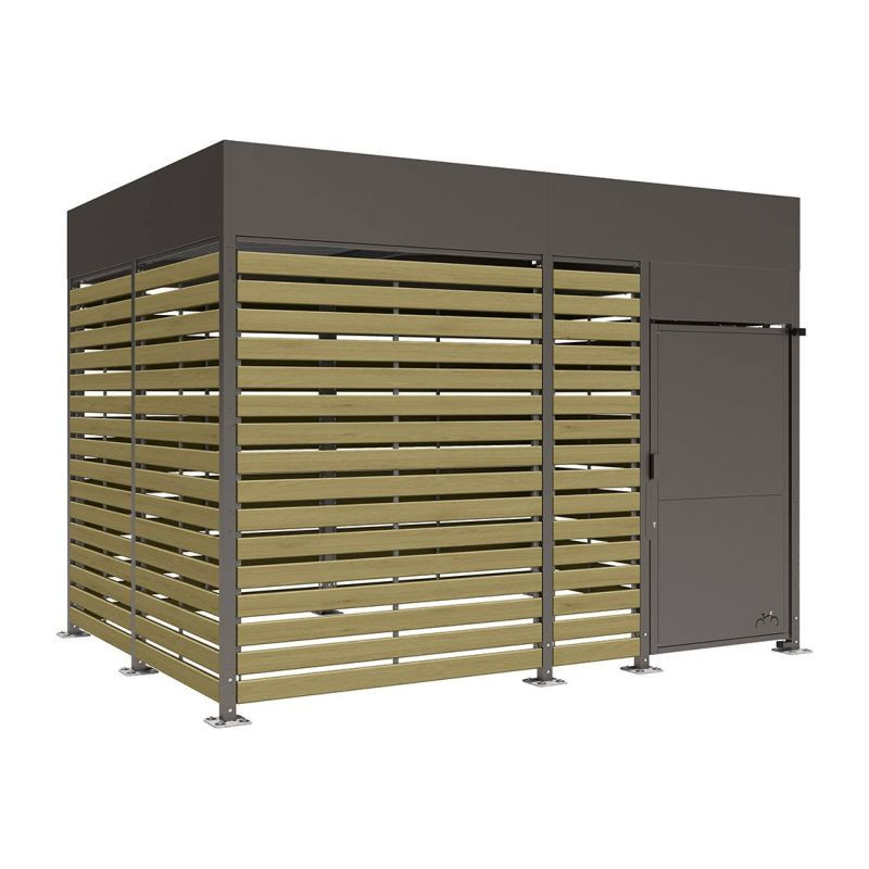 Abribus avec bardages et structure en acier modèle Conviviale