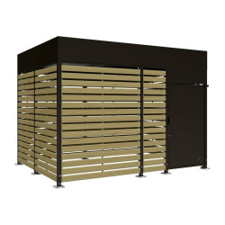 Abribus avec bardages et structure en acier modèle Conviviale