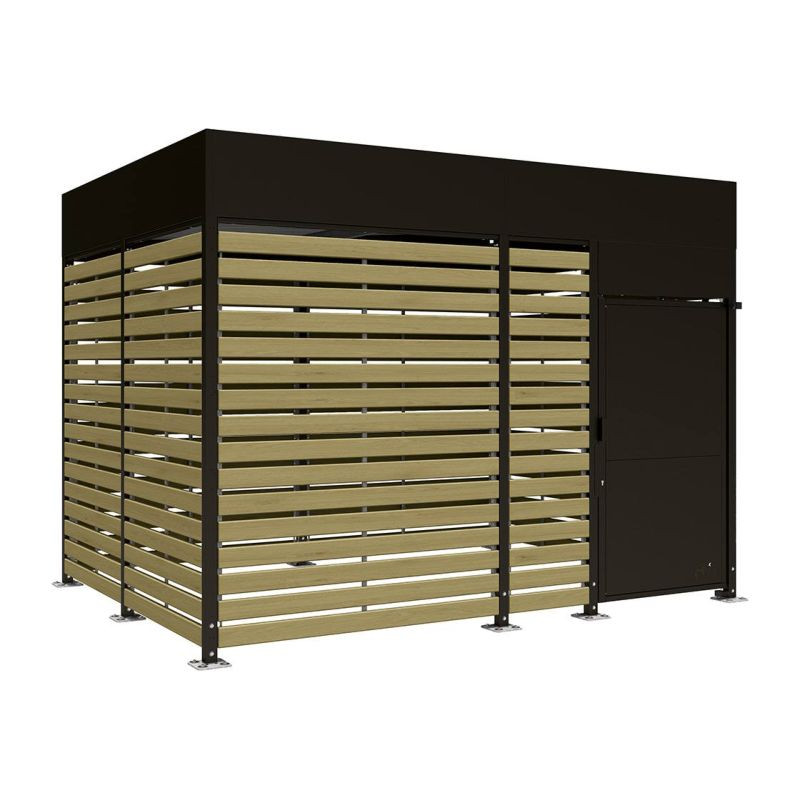 Abribus avec bardages et structure en acier modèle Conviviale