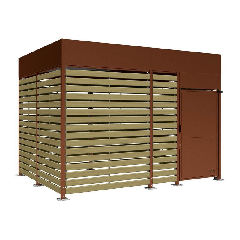 Abribus avec bardages et structure en acier modèle Conviviale