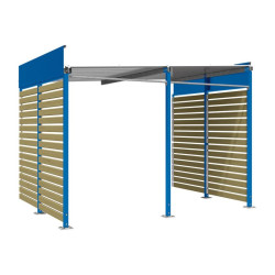 Abribus avec bardages et structure en acier modèle Conviviale