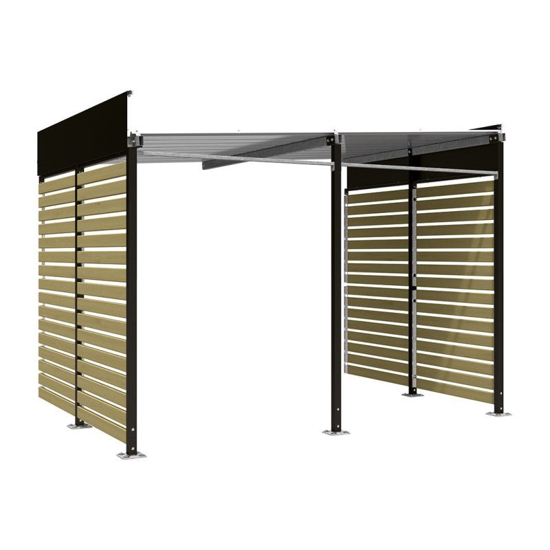 Abribus avec bardages et structure en acier modèle Conviviale