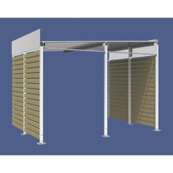 Abribus avec bardages et structure en acier modèle Conviviale
