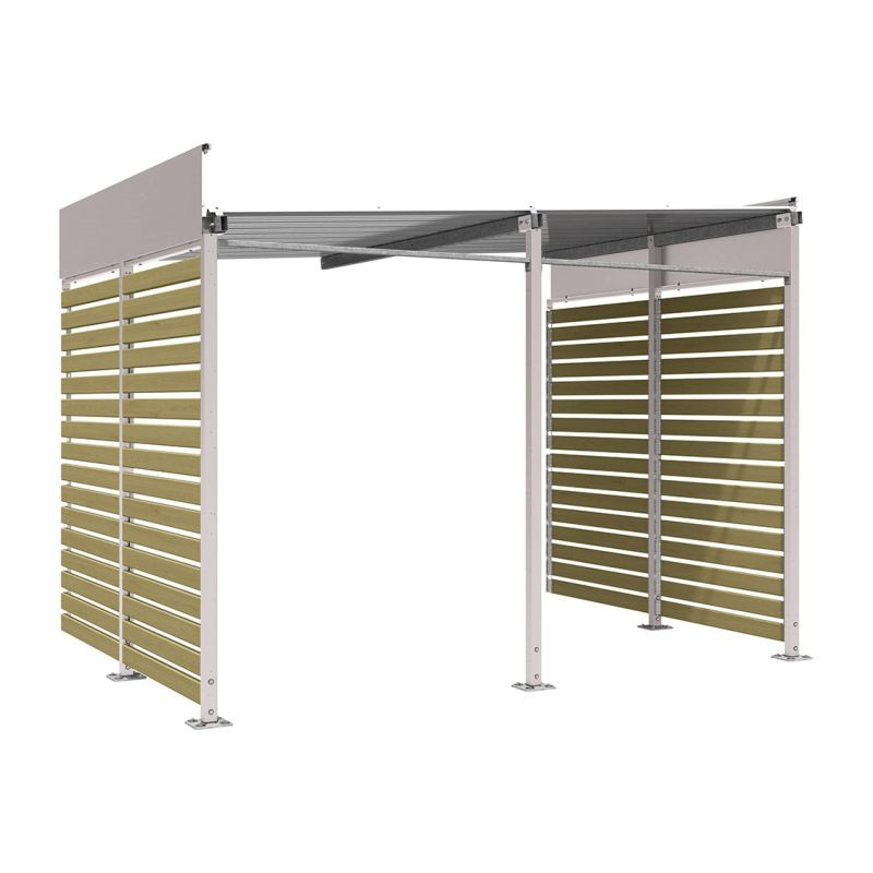 Abribus avec bardages et structure en acier modèle Conviviale