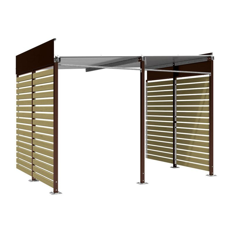 Abribus avec bardages et structure en acier modèle Conviviale