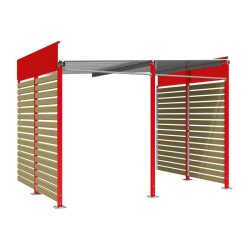 Abribus avec bardages et structure en acier modèle Conviviale