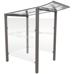 Abri extérieur en acier et plastique transparent