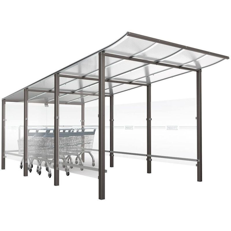 Abri pour chariots en acier et ploycarbonate transparent