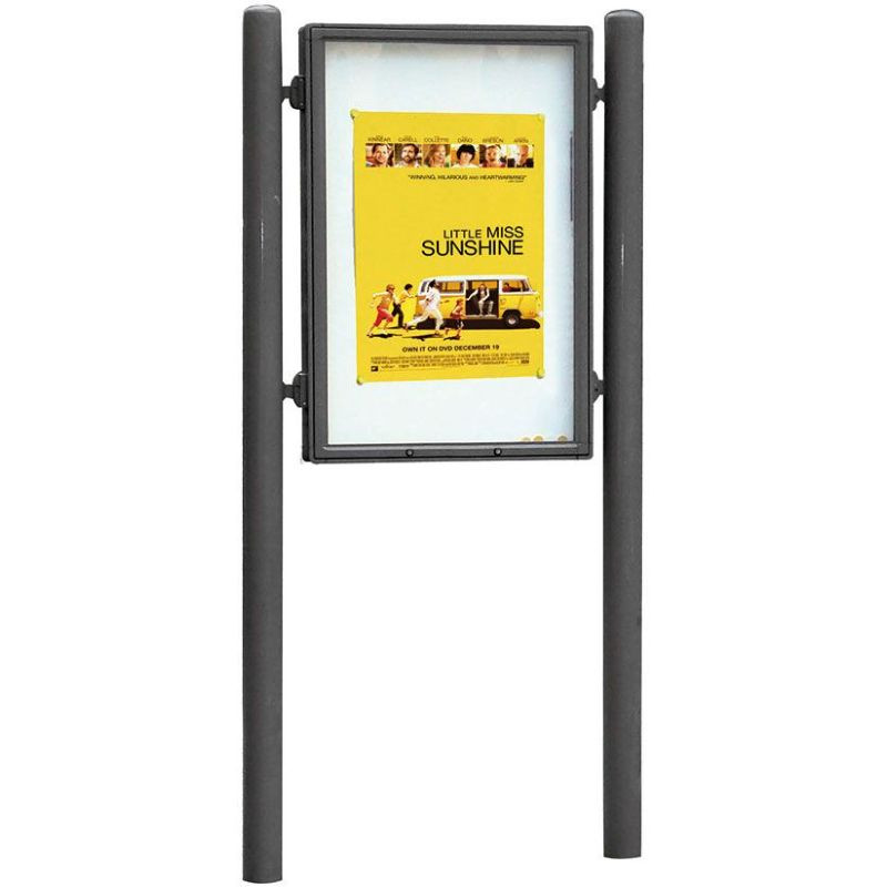 Vitrine d'informations sur poteaux en acier peint