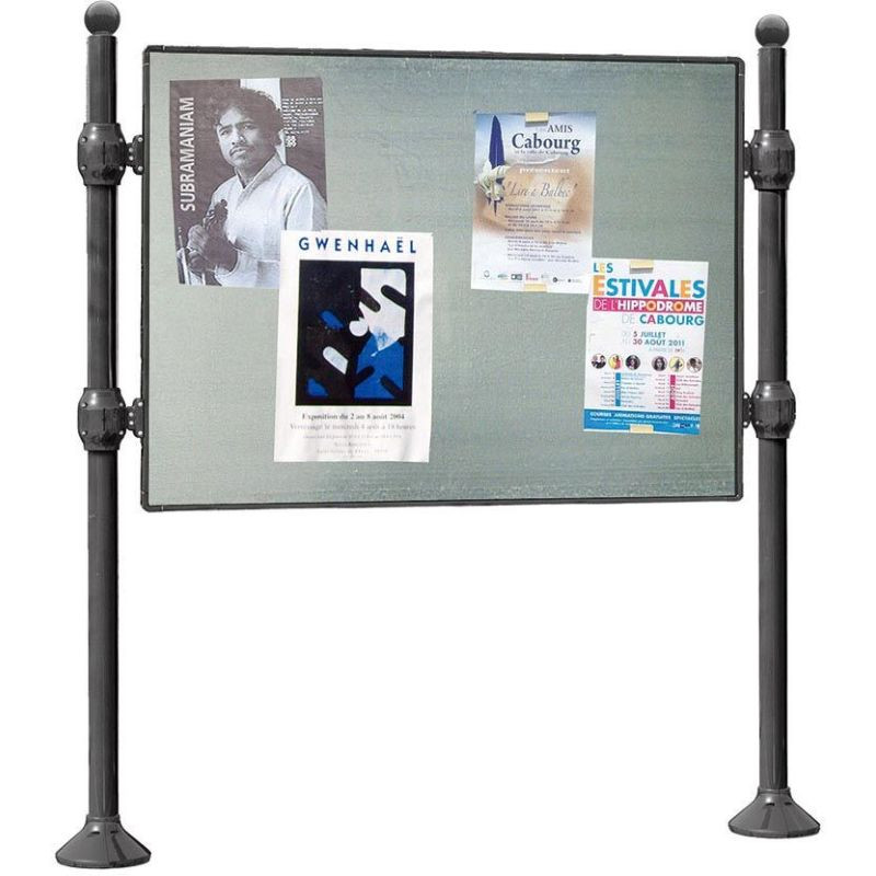 Panneau d'affichage extérieur libre en acier avec poteaux
