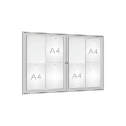 Vitrine d'affichage extérieur double battant - Vitre plexichoc