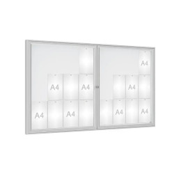 Vitrine extérieur double battant 1000 - Vitre plexichoc