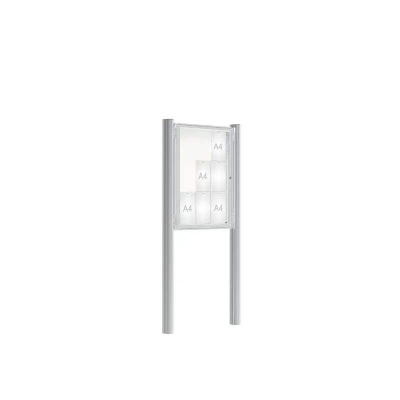 Vitrine en acier sur poteaux de 9 à 30 A4 peint sur galva